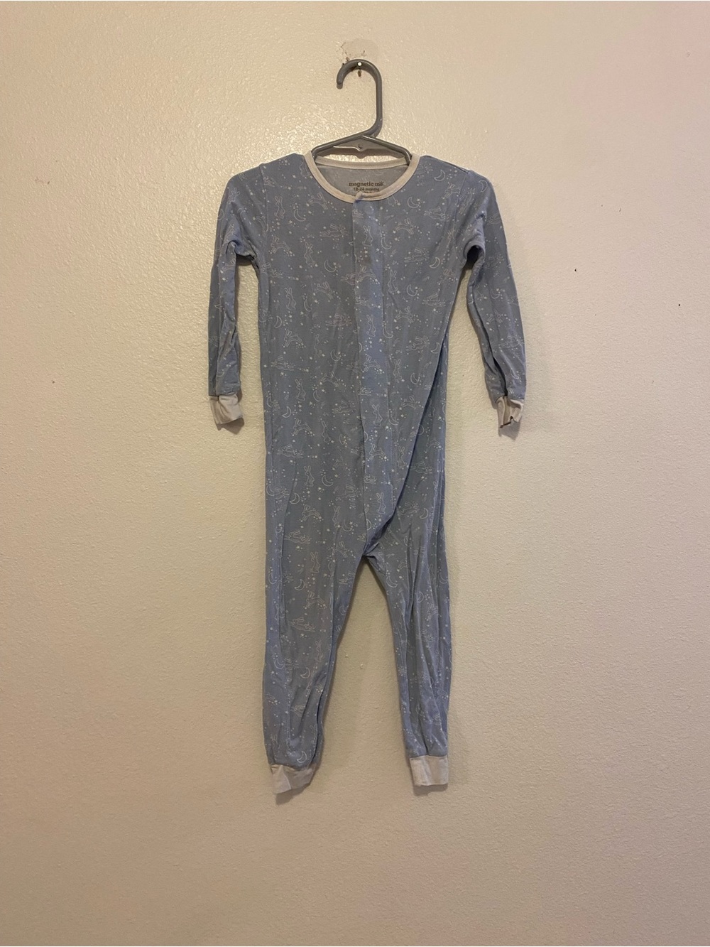 Blue Star-Print Kids One-Piece Pajamas